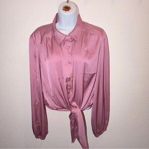 Joie Rose-Tone Tie-Front Button Down Blouse
